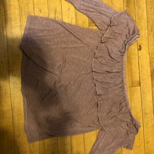 Off the shoulder soft and sexy purple shirt
